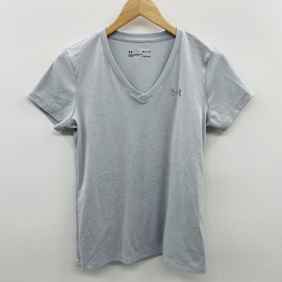 Under Armour Heatgear Womens Size Small Loose Fit Short Sleeve V Neck Tee 2067 - Picture 1 of 5